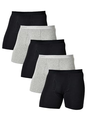 Comfneat Men's Boxer Shorts Long Leg Underwear Elastic Cotton Elastane Underwear with Fly