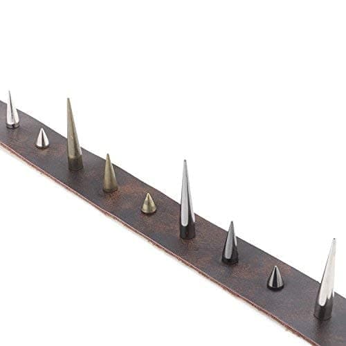 Uviviu 20 Pcs 40mm Spike and Studs, Metalic Rivet Screw on Cone for Leather Crafts Punk DIY Clothing (40MMx20Pcs, Silvery)