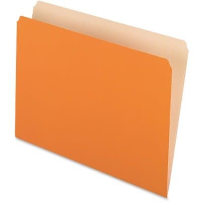 (3 Pack Value Bundle) PFX152ORA Two-Tone File Folders, Straight Top Tab, Letter, Orange/Light Orange, 100/Box