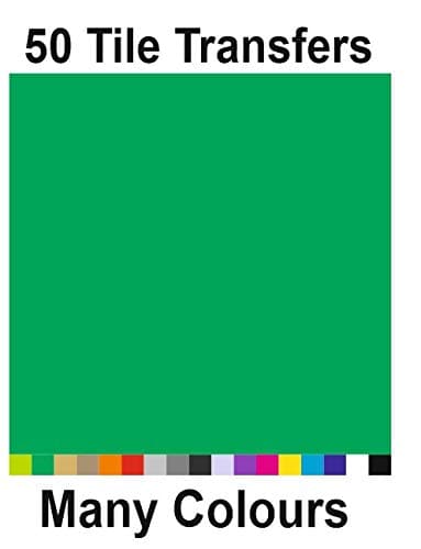CCG Pack of 50 Easy Apply Tile Transfer Stickers (6x6inch, Black) (4"x4", Grey)