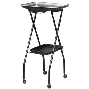 FT59-A Kayline Designed Aluminum Top Salon Color Service Fold A Way Tray W/Towel Bar and Lower Shelf. Made in the USA + Free YS Park Chignon Clips ($13 value)