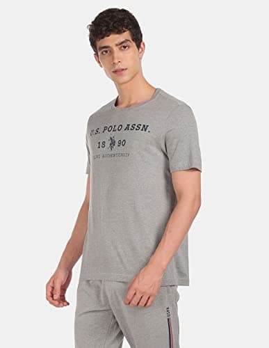 U.S. Polo ASSN. Men's Cotton Regular Fit Comfort Fit Brand Print I683 T-Shirt - Pack of 1