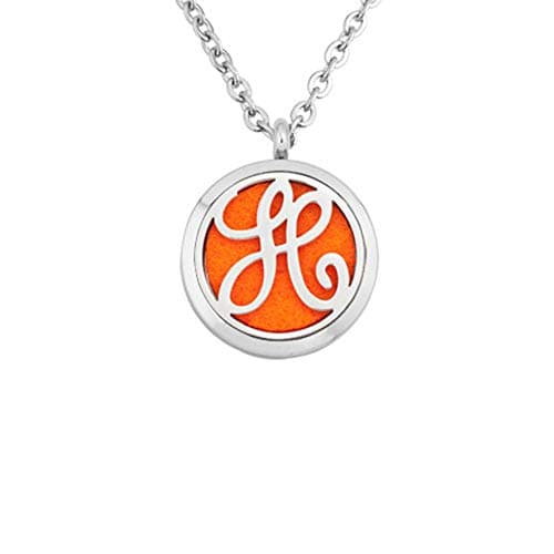 A to Z Pendant Alphabet Initial Letter Aromatherapy Essential Oil Diffuser Monogram Necklace