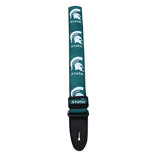 Spirit Straps Guitar Strap - Michigan State University Spartans - Black Leather Ends