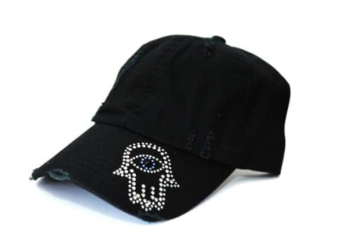 Hamsa Evil Eye hat with Swarovski Crystals