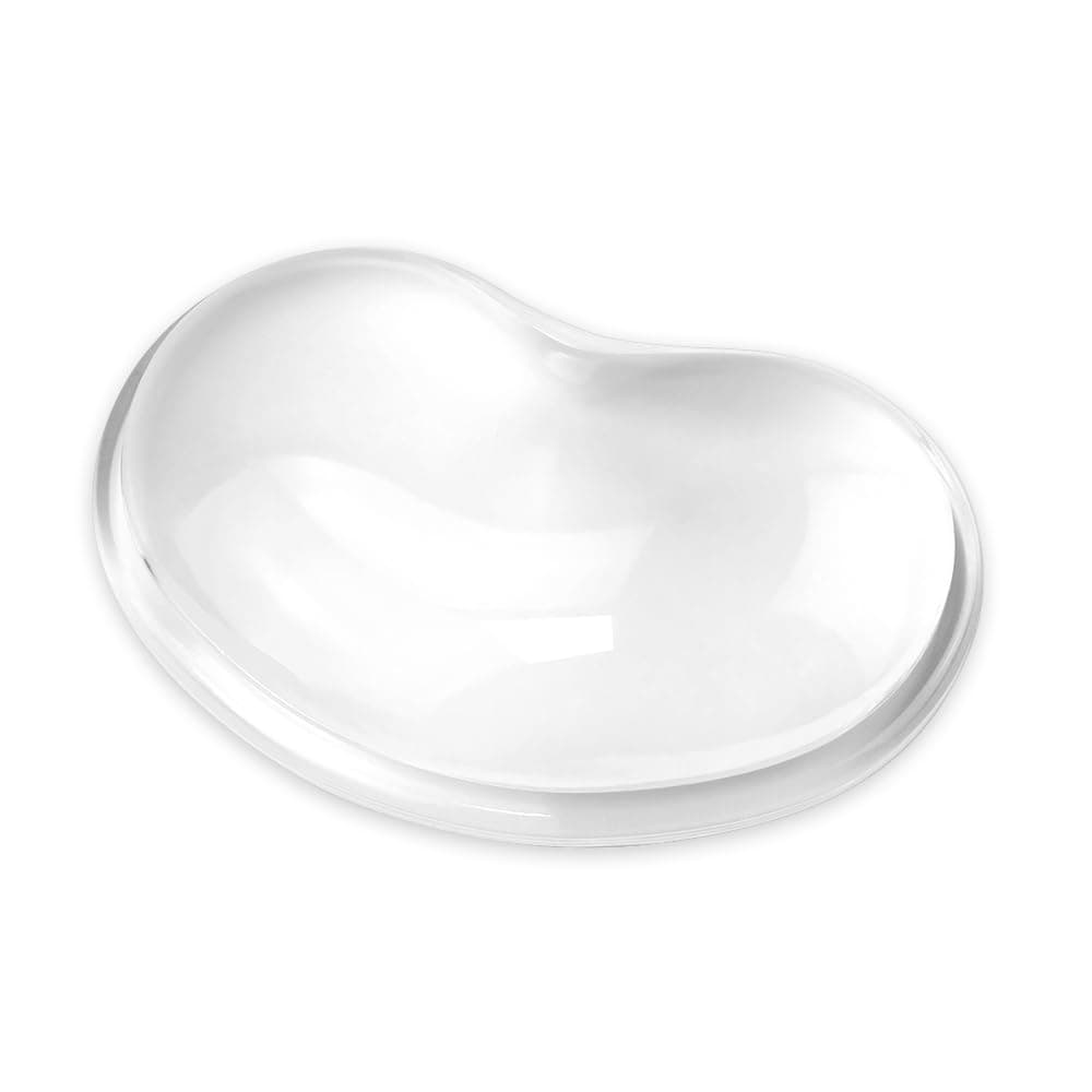 Soft Mouse Wrist Rest Pad Comfortable Cool Silicone Gel Ergonomic Cushion Small-Sized Hand Pain Relief Support Pad with Gel-Filled for Laptop Computer Office & Home (Transparent)