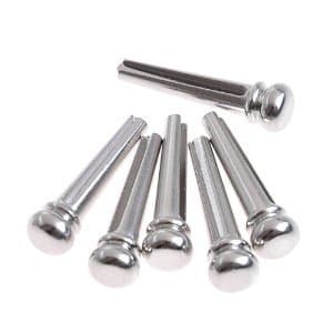 6pcs Chrome Brass Bridge Pins for Acoustic Guitar Accessories DIY Ideas
