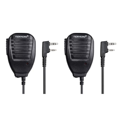 TIDRADIO Speaker Microphone Police Walkie Talkie Mic Accessories for Ham GMRS FRS Radio UV-5R Mini 5RM UV-32 DM-32 F8HP UV-21R UV-5G Plus BF-888S GM-15 PRO UV-82 K5Plus TD-V2 TD-H8 TD-H3 Plus -2 Pack
