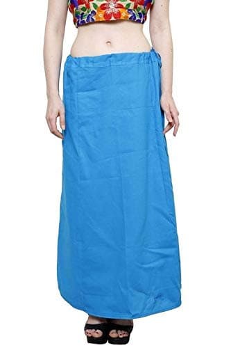 Susha Women's Cotton Inskirt Saree Petticoats/Underskirt Solid Plain Readymade Ethnic Indian Stitched - Waist Adjustable