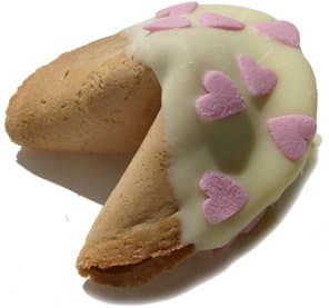 10 Chocolate Dipped Fortune Cookies for Weddings, Parties and Hen Nights (White Chocolate - Hen Party Messages)