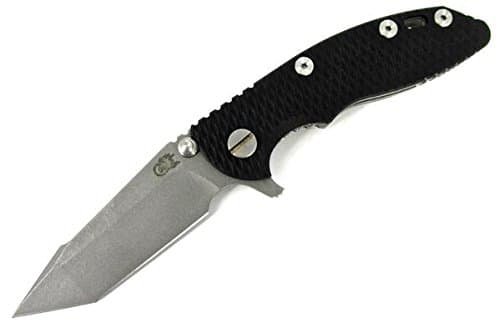 Hinderer Knives XM-18 3.0" Harpoon Tanto Flipper Knife Black G-10 / Titanium Working Finish