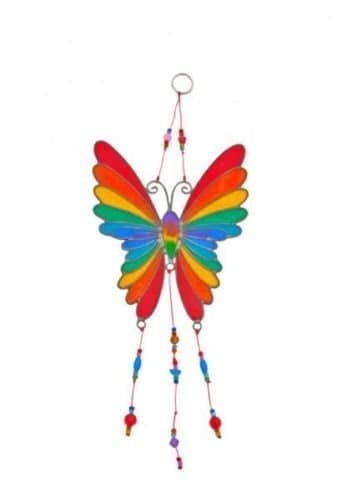 Rainbow Butterfly Stained Glass Effect Suncatcher - Beautiful Window Hanging Gift - Home Decoration