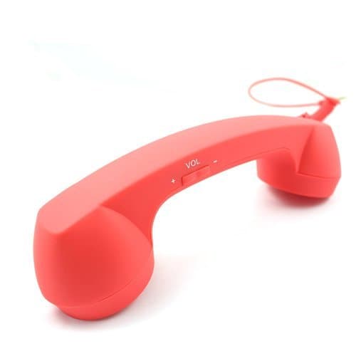 Retro POP Classic Eliminate Radiation Cell Phone Handset For iPad, iPad 2, iPhone 4G 3GS 3G, 3.5mm Headphone Jack, Red