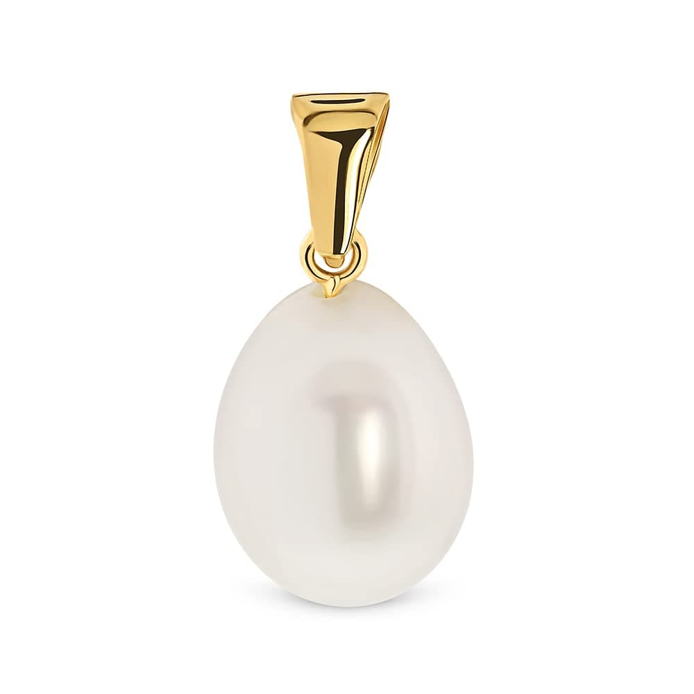 Sponsored Ad – 18 karat 750 Yellow Gold Charm Pendant with white Freshwater Pearl 8.00 mm for Girls and Women- size 8.5 x 17.7mm- Handmade- Jewellery Gift Box included