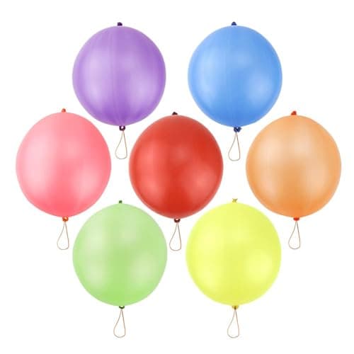 RUBFAC 36 Punch Balloons, Neon Punching Balloons with Rubber Band Handles, 18 Inch, Various Colors Punch Balls, Suitable for Gifts, Daily Games, Weddings