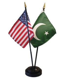 Miniature Desk Flag Pakistan & USA Combo