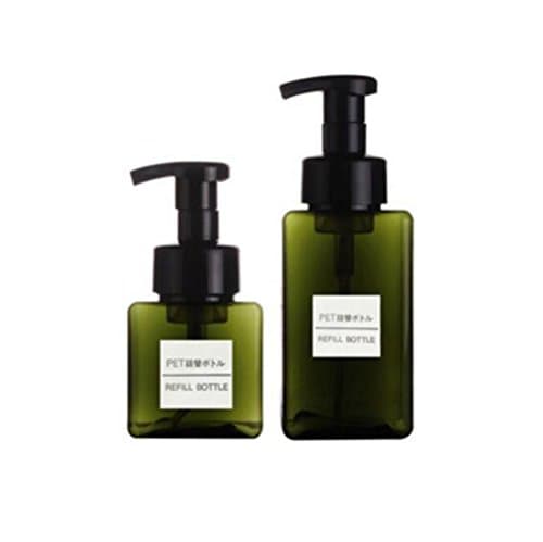 Aibelong Dark Green Square PETG Refill Bottle Foam Type Clear/Transparent (1PC/Pack)