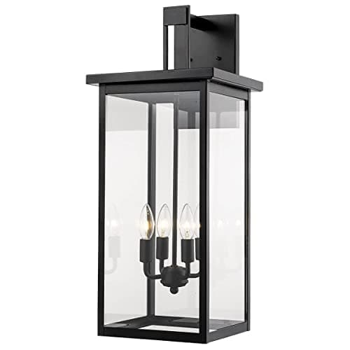 Millennium 2603-PBK Transitional Four Light Outdoor Wall Bracket in Black Finish,
