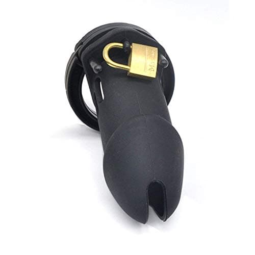 SUNNY RAIN Male's Silicone Device Control cage with 5 Rings (Black)