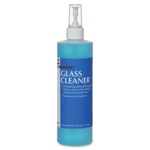 SKILCRAFT+Glass+Cleaner%2c+Biobased%2c+16+oz.+Spray%2c+Blue+Formula
