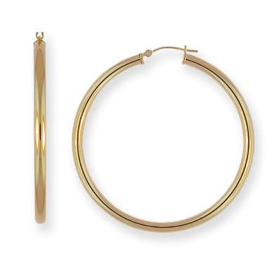 Large 14k Gold 40mm (1 5/8") diameter Hoop Earrings - Classic Bold 3mm Thick Full Weight 3x40mm - HypoAllergenic | CLOSEOUT DEAL