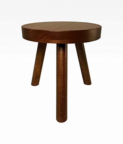 Modern Plant Stand Three Leg Stool by CW Furniture in Espresso Wood Indoor Flower Pot Base Display Holder Solid Wooden Kids Chair Table Simple Minimalist Small
