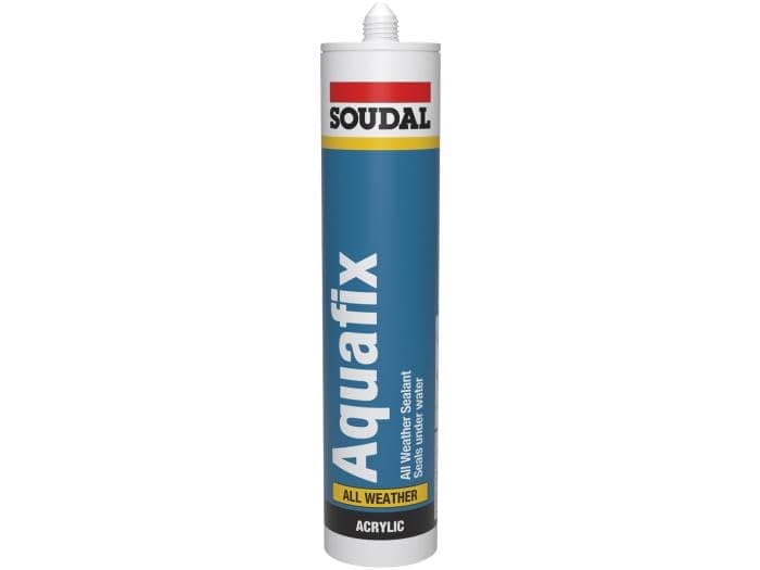 Soudal Aquafix All Weather Sealant Emergency Roof Repair Leak Sealer Clear 300ml Cartridge Transparant Solvent Based, Plasto-elastic Sealant, Seals Under Water.