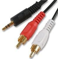 Cable-Core 3.5mm Jack to 2 x RCA Phono Stereo Audio Cable 3m Lead