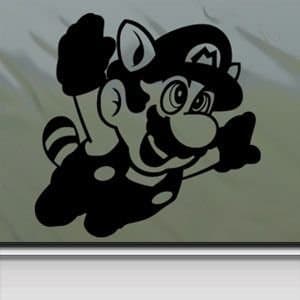 Mario Black Sticker Decal Car Window Wall Macbook Notebook Laptop Sticker Decal