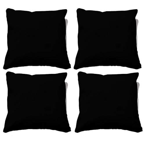 Beautiful Beanbags water resistant cushions, set of 4 garden cushions, 4 funky outdoor cushions perfect for indoors or outdoors (BLACK)