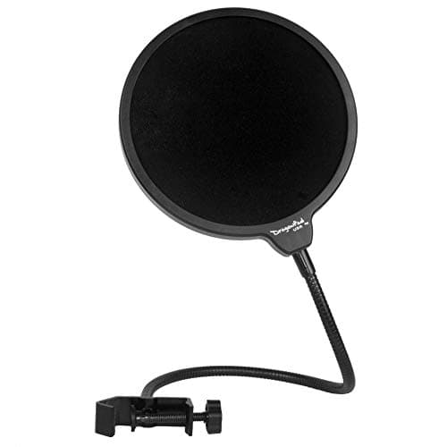 Dragonpad USA- 6" Microphone Studio Pop Filter with Clamp - PRP/BLK