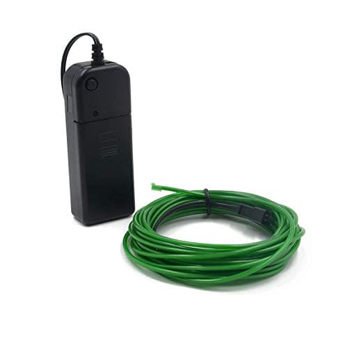 Kmruazre El Wire, Neon Light Portable Battery Powered Electroluminescence Wire Pack High Brightness for Xmas Party Decoration(16ft/5m, Green)