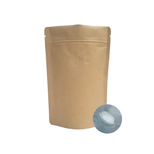 AwePackage Barrier Kraft Paper Stand up Zipper Coffee Pouch Bags with Aroma Degassing Valve (100, 3 Oz)