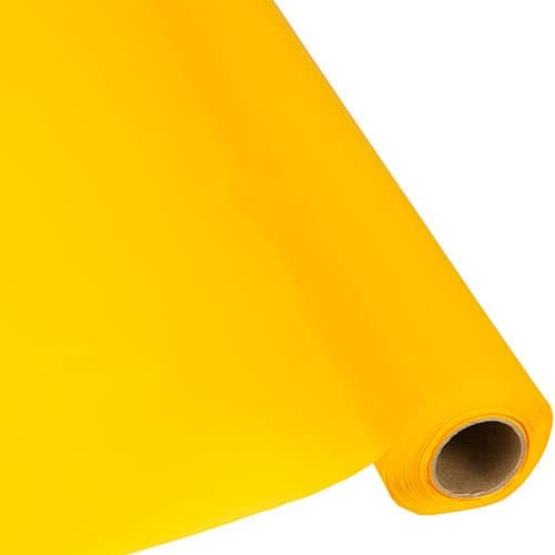 Schorin Plastic Party Banquet Table Cover Roll - 300 ft. x 40 in. - Disposable Tablecloth (Harvest Yellow)