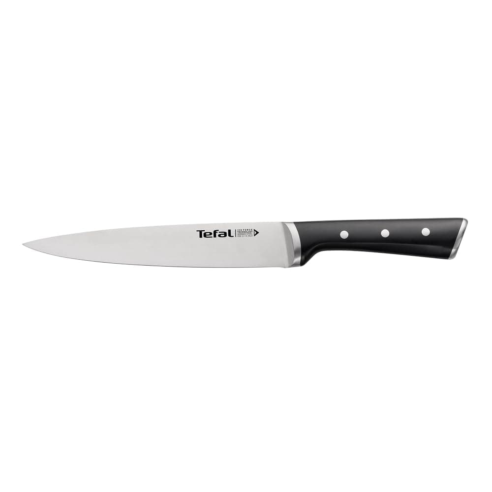 Tefal Ice Force Stainless Steel Slicing Knife - 20cm - Premium Design, Long Lasting Performance - K2320714, Silver/Black