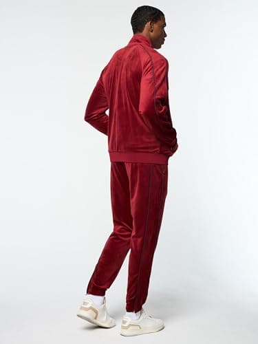 Sergio Tacchini Men's Lioni Velour Track Jacket- Sun Dried Tomato