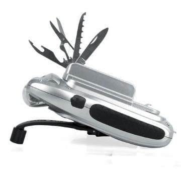 Hand Crank Dynamo FlashLight, Compass, Multifunction knife Sets, Phone Charger with Cables - Emergency Survival Kit - MUST HAVE SAFETY & SECURITY - When Life Depends on It, Only Have The Best - Choose Safety