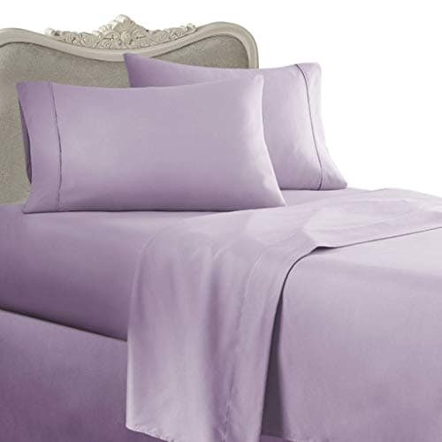 1200 Thread Count Egyptian Cotton Sheet Set, DEEP Pocket, 1200TC, Queen, Solid Lavender