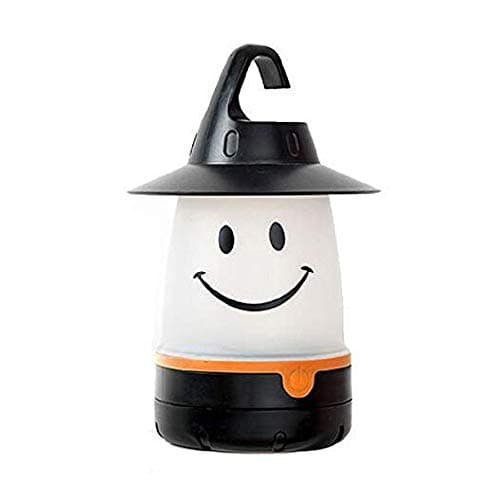 Smile lantern Smiley Face LED Night Light Portable Moving Table Lamp for Indoor Outdoor Decorate Kids Room Hallway (Black)