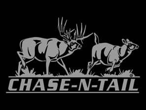 Chase N Tail Deer Hunting Automotive Window Decal Whitetail Wall Decal Adhesive Vinyl (Silver)