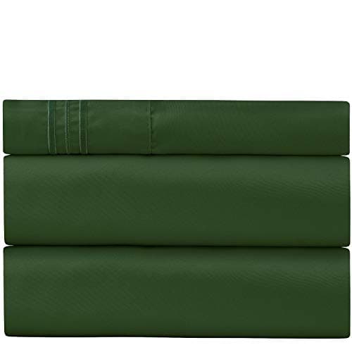 Twin XL Sheet Sets - 1 Pillow Case, Flat and Deep Pocket Fitted Sheet - Extra Soft Breathable & Hypoallergenic - Cooling Twin XL Sheets - Bedding Set - Fade Resistant (Twin XL, Emerald Green)