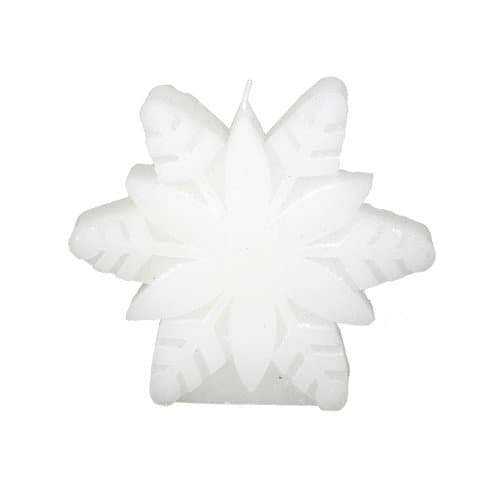 Fantastic Craft Snow Flake Candle, 5-Inch, White