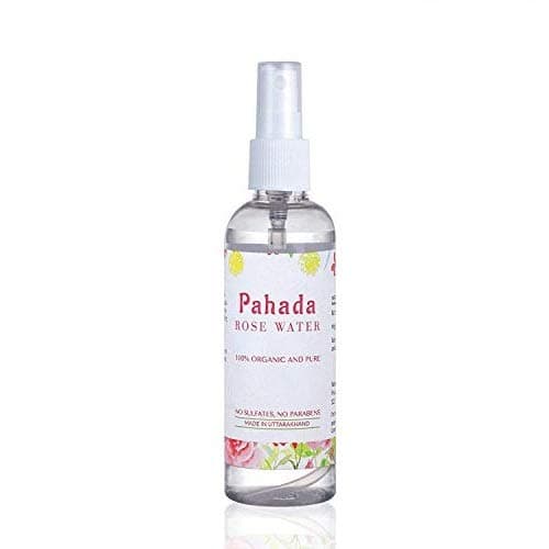 Pahada Organic Damask Rose Water (Gulab Jal) - 400 ml | Steam Distilled | Made with Damask Roses | Comes with a mist spray bottle