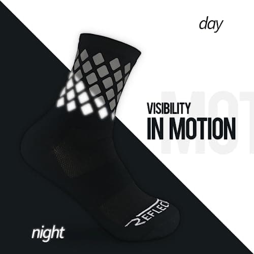 ReflecToes Reflective Socks for cycling and running - 330 Candle Power High Visibility Night Safety Gear - Biomotion Support