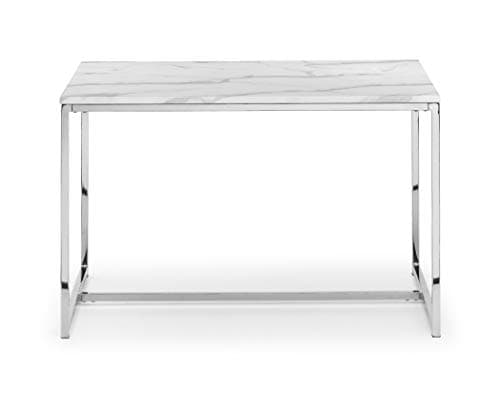 Julian BowenScala Dining Table - White Marble and Chrome - Elegant and Modern Dining Room Centerpiece