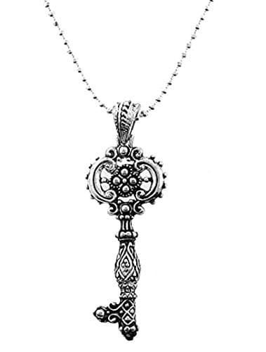 Key To Success Filigree Silver & Crystal Key Pendant Gift Boxed
