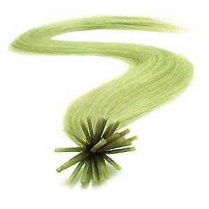 100 Strands Micro Ring Links Locks Beads Straight Keratin Stick I Tip Pre Bonded Human Hair Extensions Smoky Ash Blonde (Sky) Color