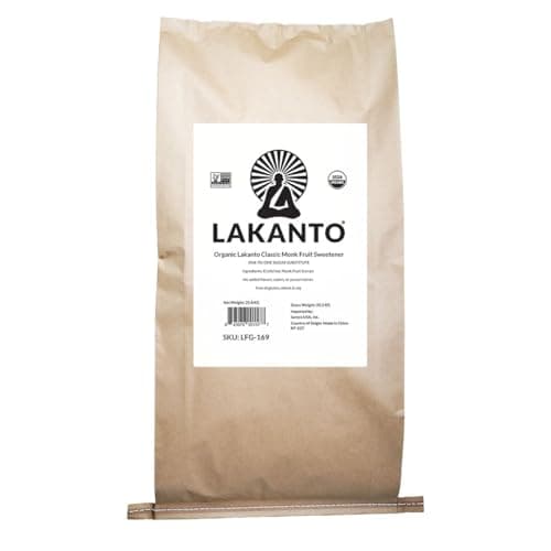 Lakanto Organic Classic Monk Fruit Sweetener with Erythritol - Bulk White Sugar Substitute, Baking, Sugar Replacement (Organic Classic White - 25 kg)
