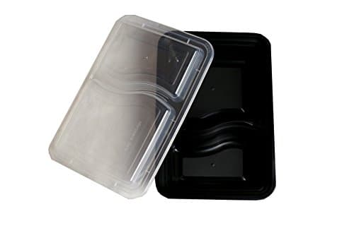 Plastic Food Storage Containers Set - Use As Portion Control Container or Food Prep Container- Work As Lunch Tray or Bentobox - Reusable , Stackable , Microwaveable , Dish Washer Safe-