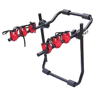 Explora® Foldable 3 Bike Carrier Rear Hitch Mount Bicycle Rack with Straps, Universal Fitting Car SUV Saloon Hatchback Estate